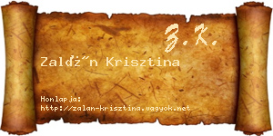 Zalán Krisztina névjegykártya