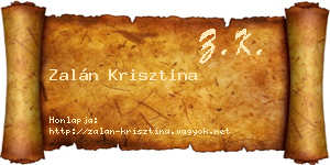 Zalán Krisztina névjegykártya